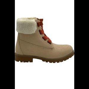 Skechers Tan Ankle Boots with Cream Fur